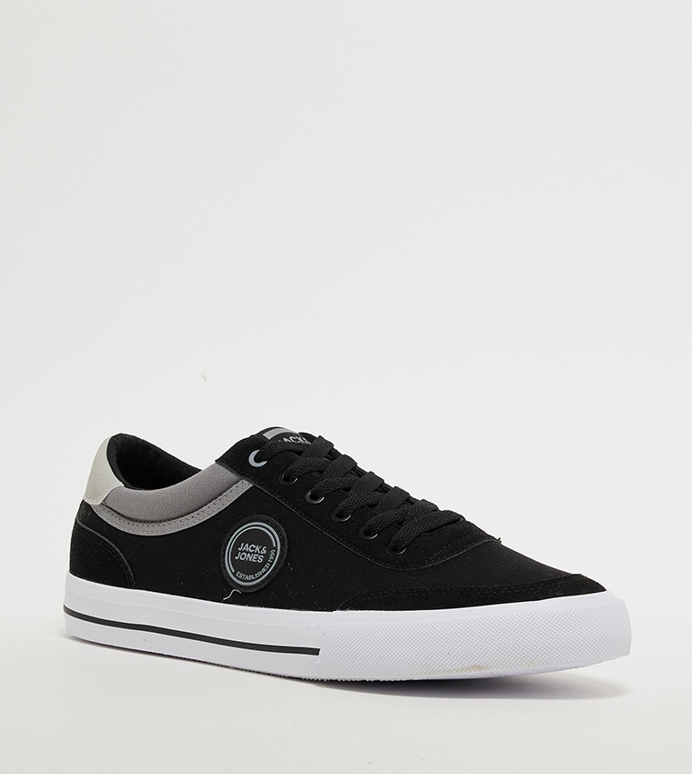 Buy Jack Jones Logo Badge Canvas Sneakers In Black 6thStreet UAE