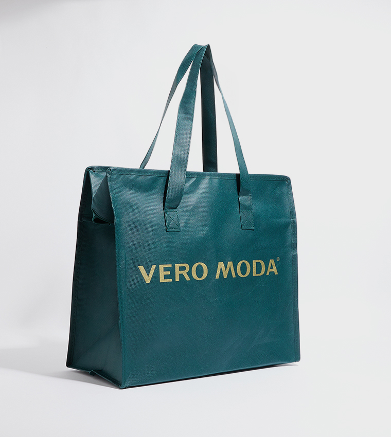 Buy Vero Moda Logo Printed Shopper Bag In Dark Green 6thStreet Qatar