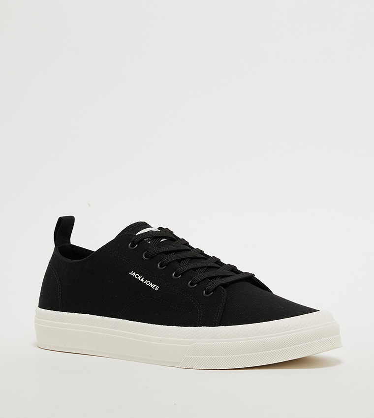 Buy Jack Jones Lace Up Canvas Sneakers In Black 6thStreet UAE