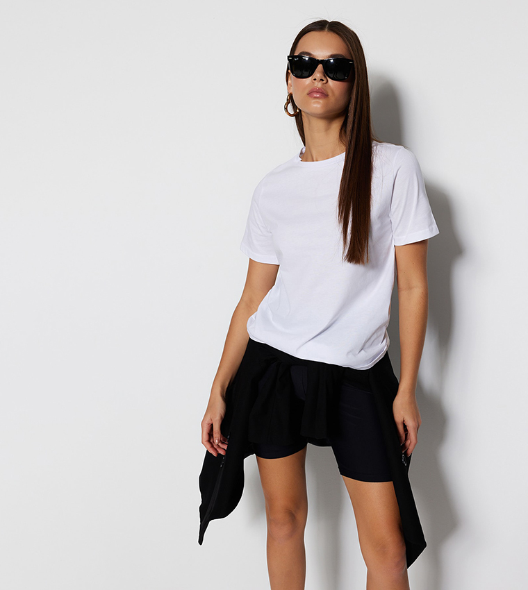 Crew Neck Basic Knitted T-Shirt