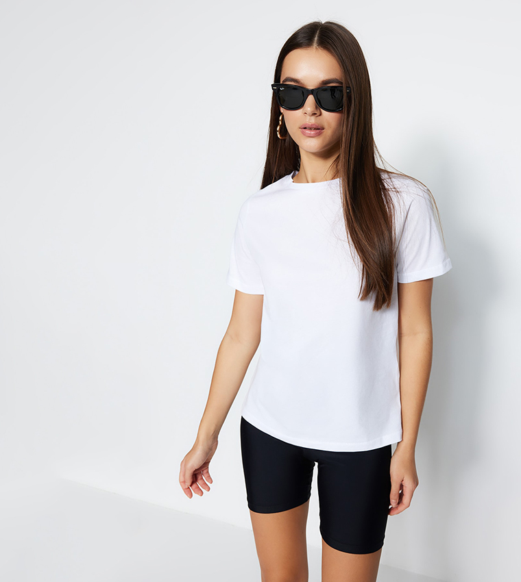 Crew Neck Basic Knitted T-Shirt