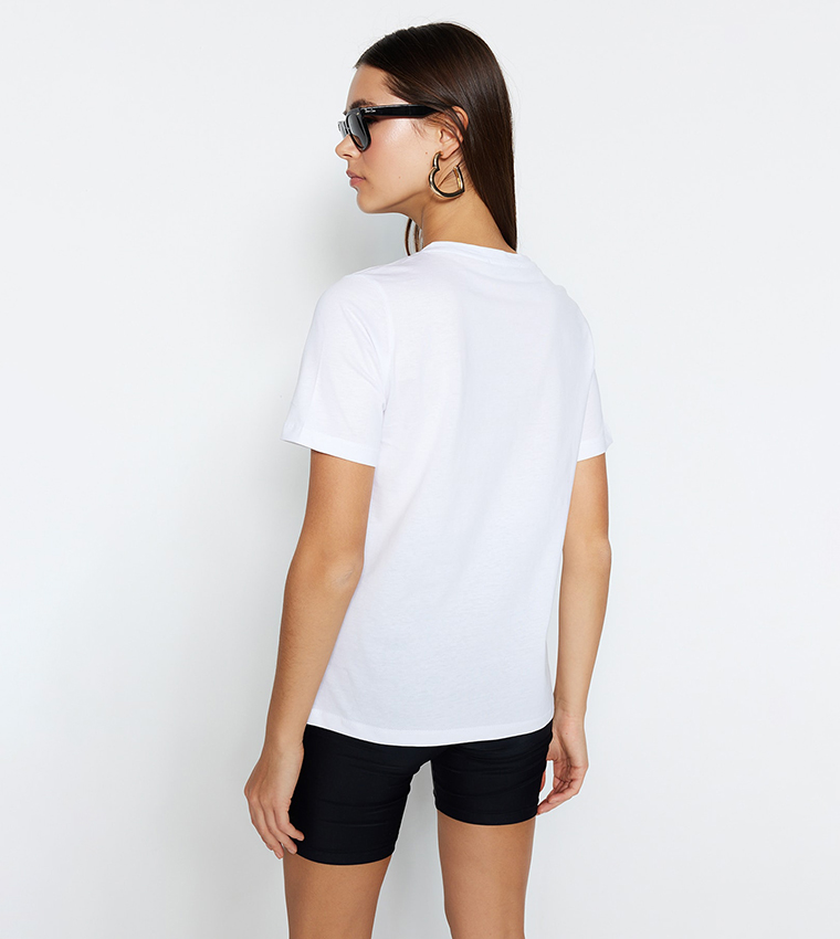Crew Neck Basic Knitted T-Shirt