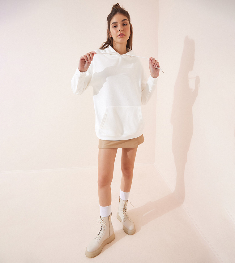 Oversized shop white sweatshirt