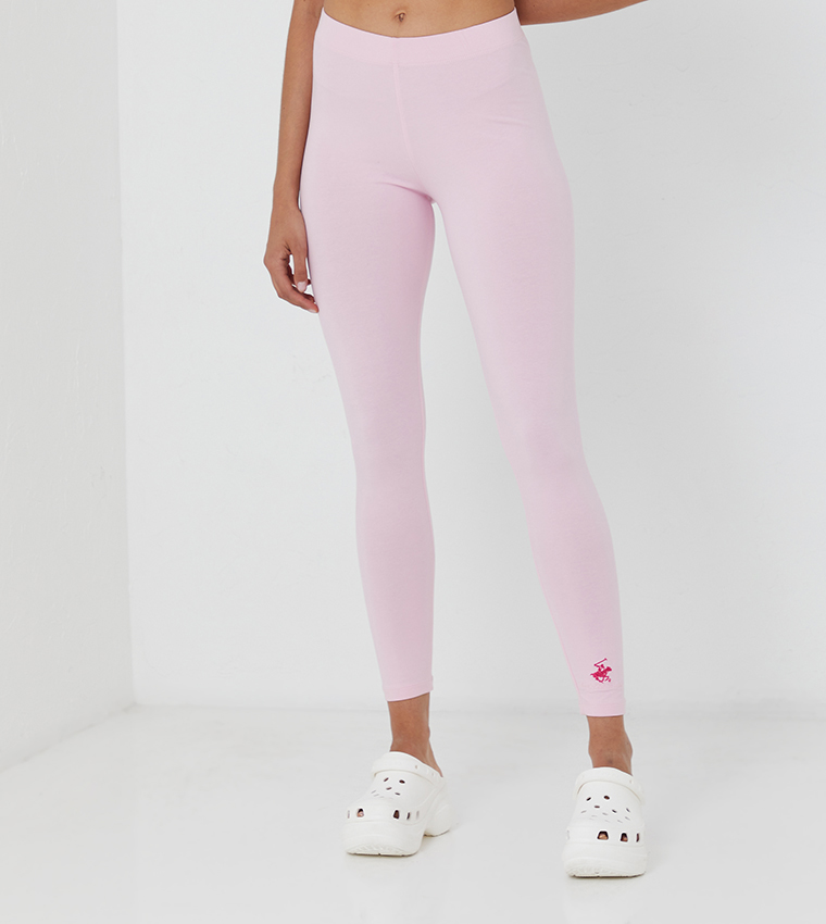 Solid Elastic Waist Leggings