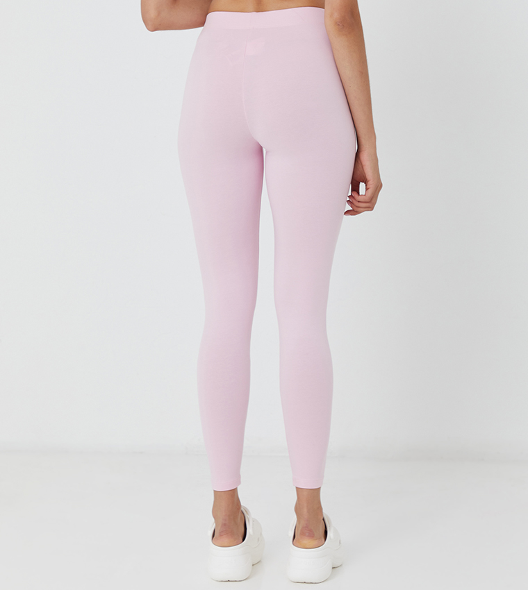 Solid Elastic Waist Leggings