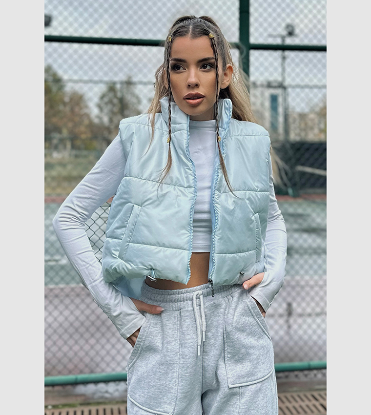 Buy Trend Alaçatı Stili Zippered Adjustable Inflatable Gilet In Blue ...