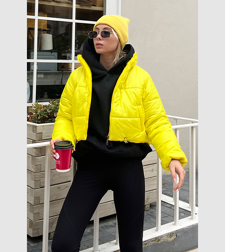 Mustard puffer jacket online