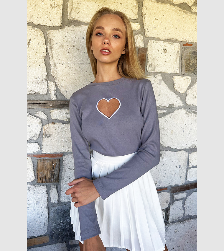 Buy Trend Ala at Stili Heart Cut Out Top In Blue 6thStreet Qatar Buy trend ala at stili heart cut out top in blue 6thstreet qatar