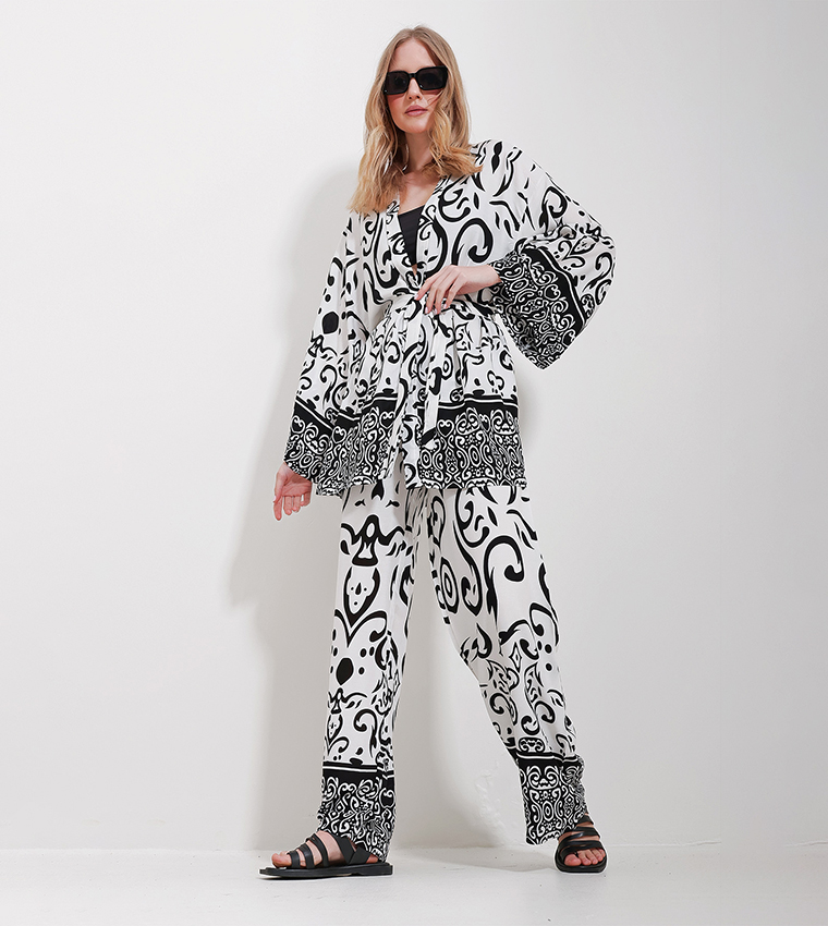 Sunkissed Palms Kimono cape and TrouserÂ co-ordÂ set