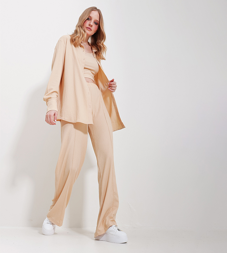 3 Piece Textured Clothing Set