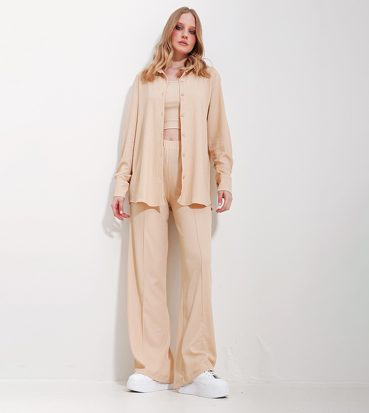 3 Piece Textured Clothing Set