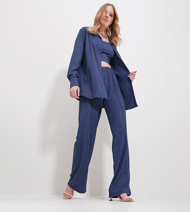 3 Piece Textured Clothing Set
