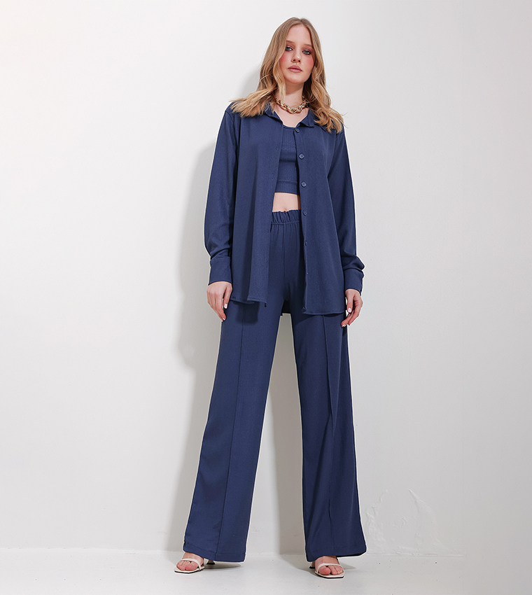 3 Piece Textured Clothing Set