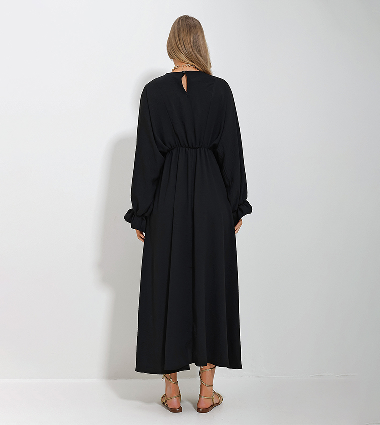 Balloon Sleeve Aerobin Maxi Dress