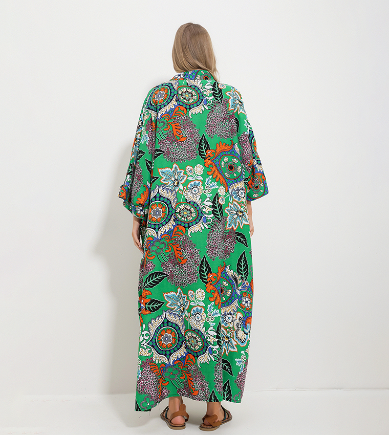 Printed Woven Kaftan Dress