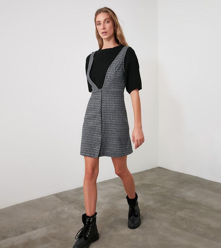 ワンピース yilon CLASSIC GILET DRESS CHARCOAL GRAY Classic gilet dress – YILON
