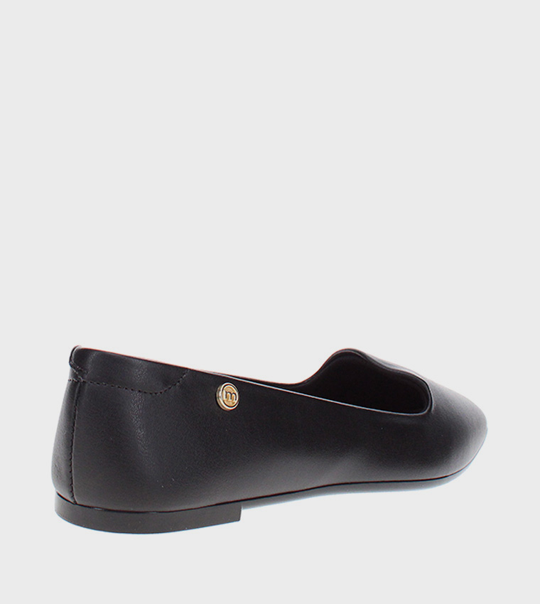 Textured Square Toe Ballerinas