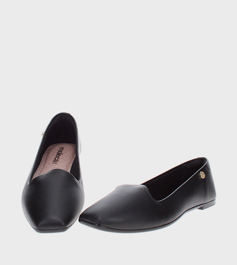 Textured Square Toe Ballerinas