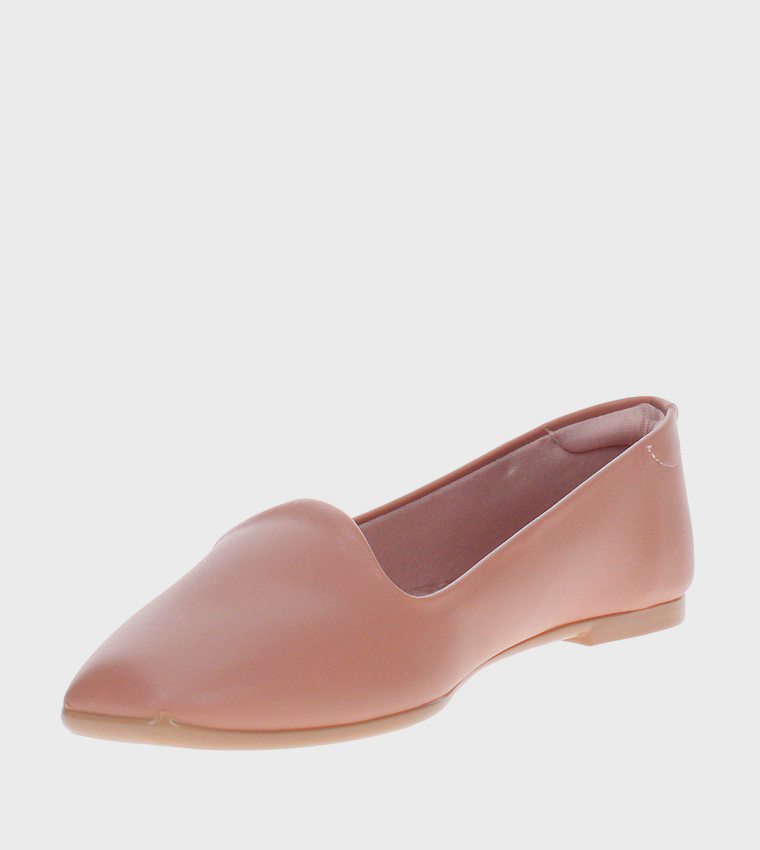 Textured Square Toe Ballerinas