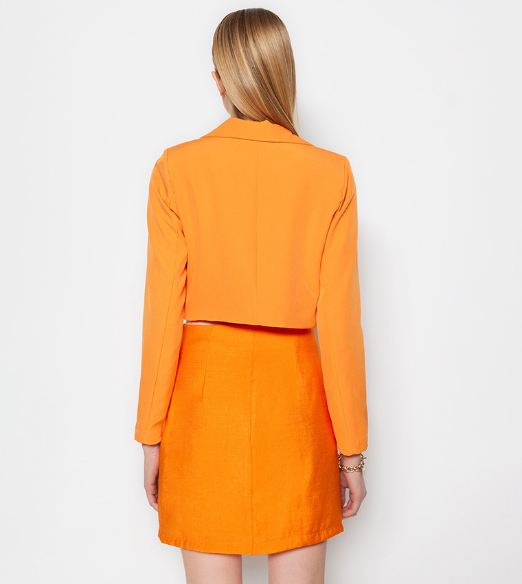 Orange 2024 cropped blazer