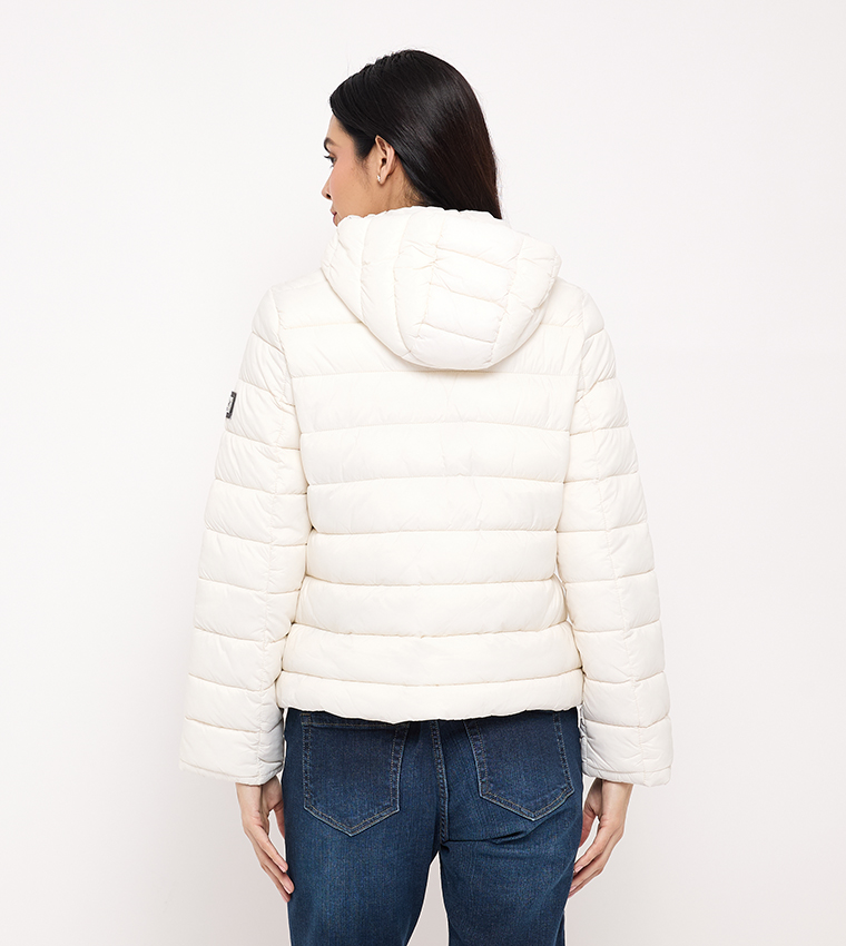 Logo Badge Hooded Puffer Jacket