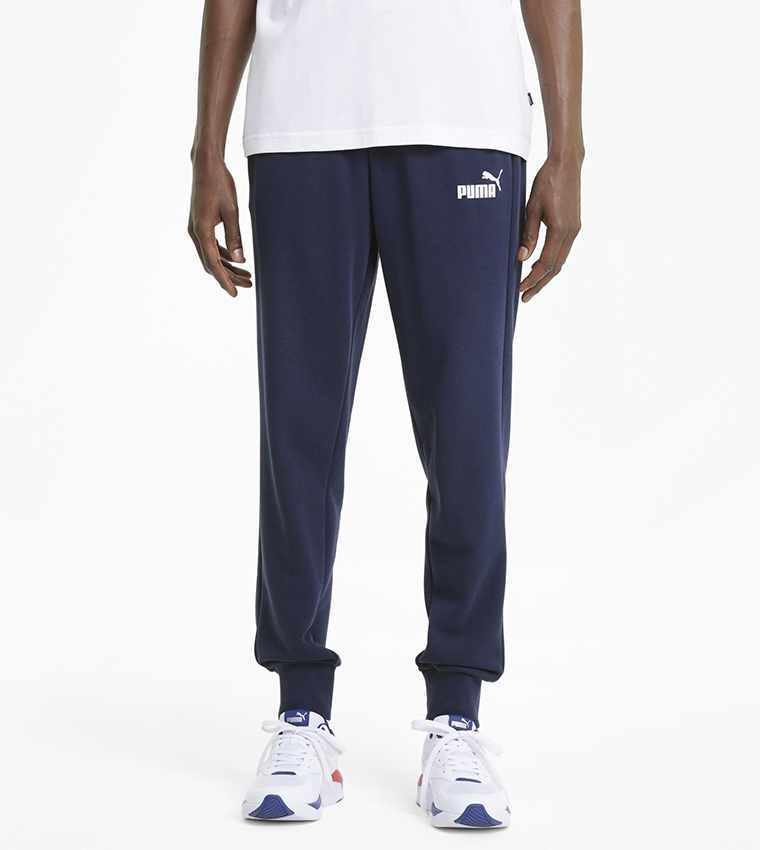 Navy blue puma sweatpants on sale