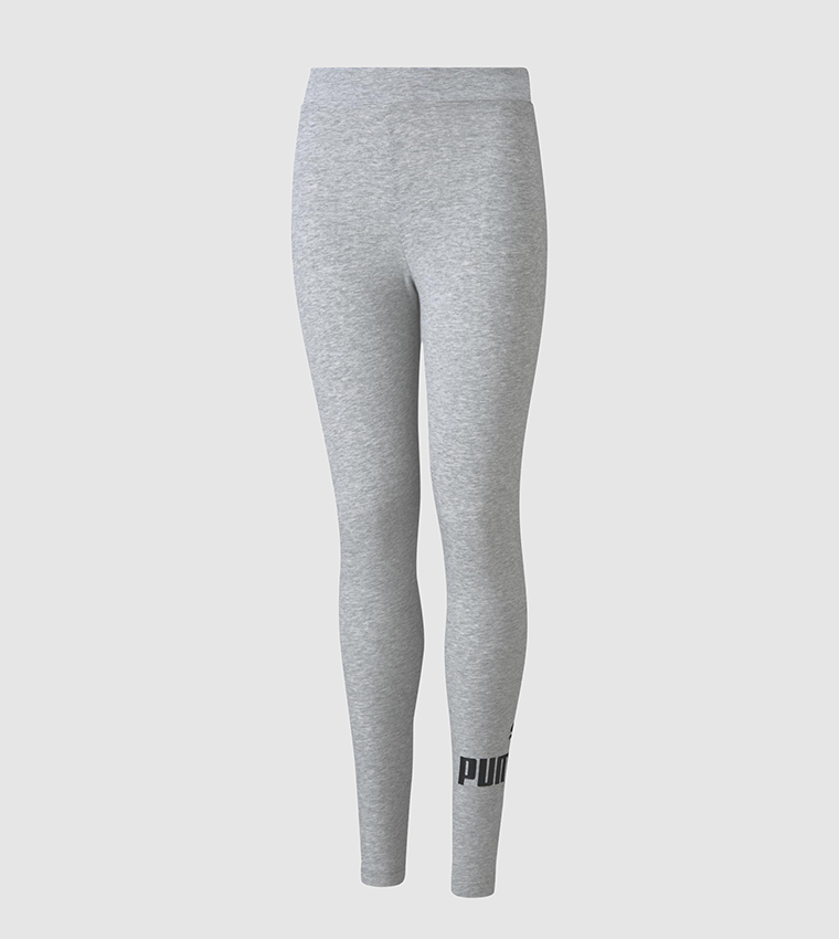 Buy Puma Essentials Logo Printed Leggings In Grey