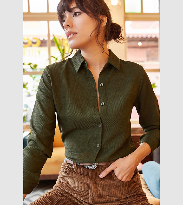 Slim fit hot sale corduroy shirt