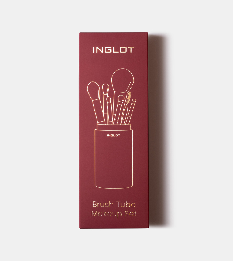 Brush Tube Makeup Set - Burgundy