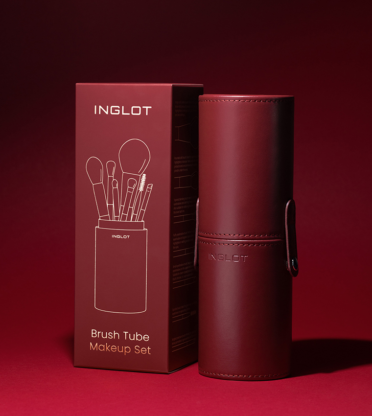 Brush Tube Makeup Set - Burgundy