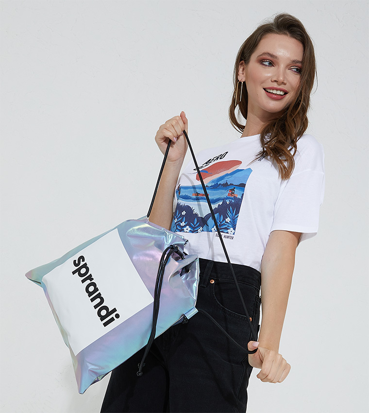 Kids Logo Printed Drawstring Bag