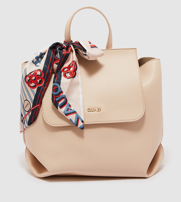 Quazi Beige Backpack PU Expandable Travel Backpack - Beige - Kmart NZ main image 4