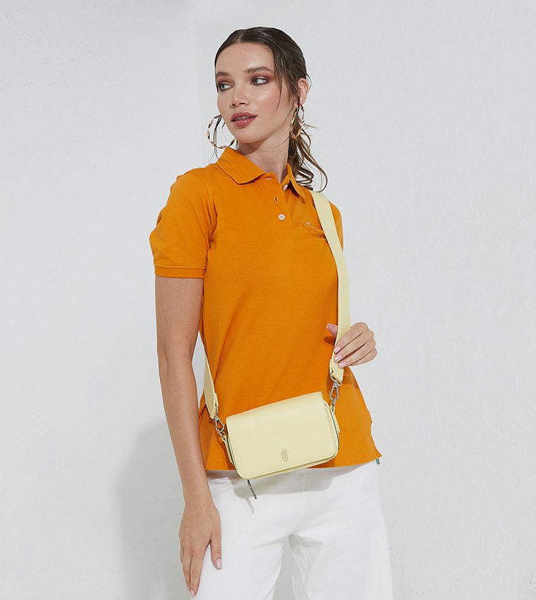 Buy Jenny Fairy CCC Classic Flap Cross Body Bag In Yellow 6thStreet UAE