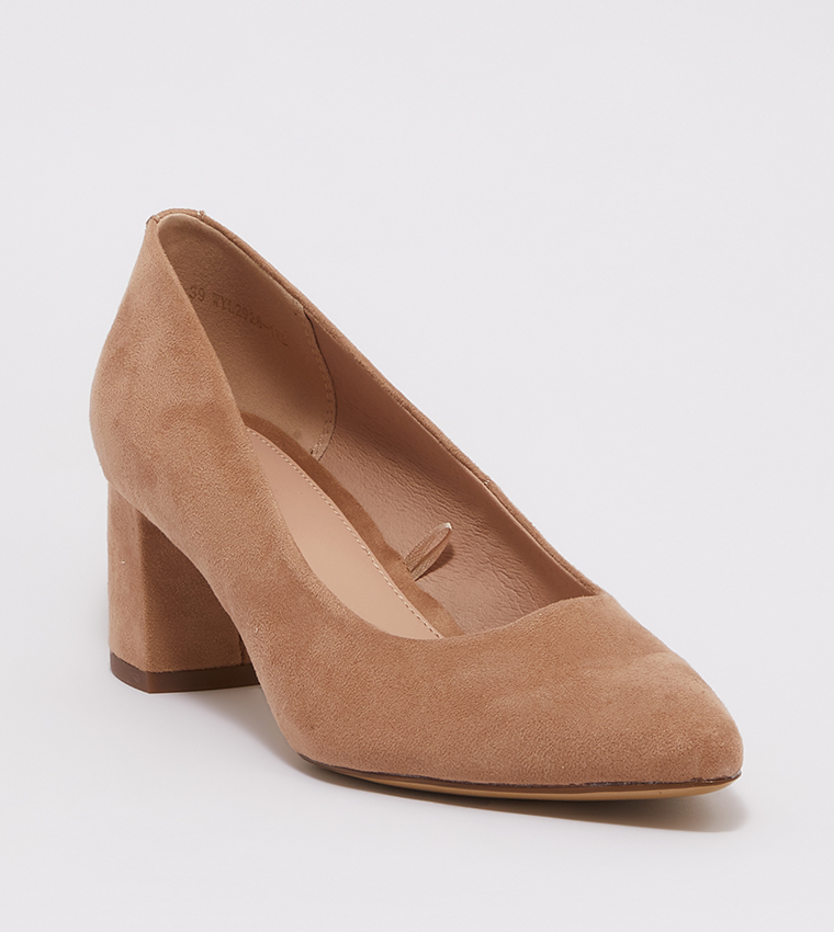 Buy Jenny Fairy @ CCC Pointed Toe Block Heel Pump Shoes In Beige ...