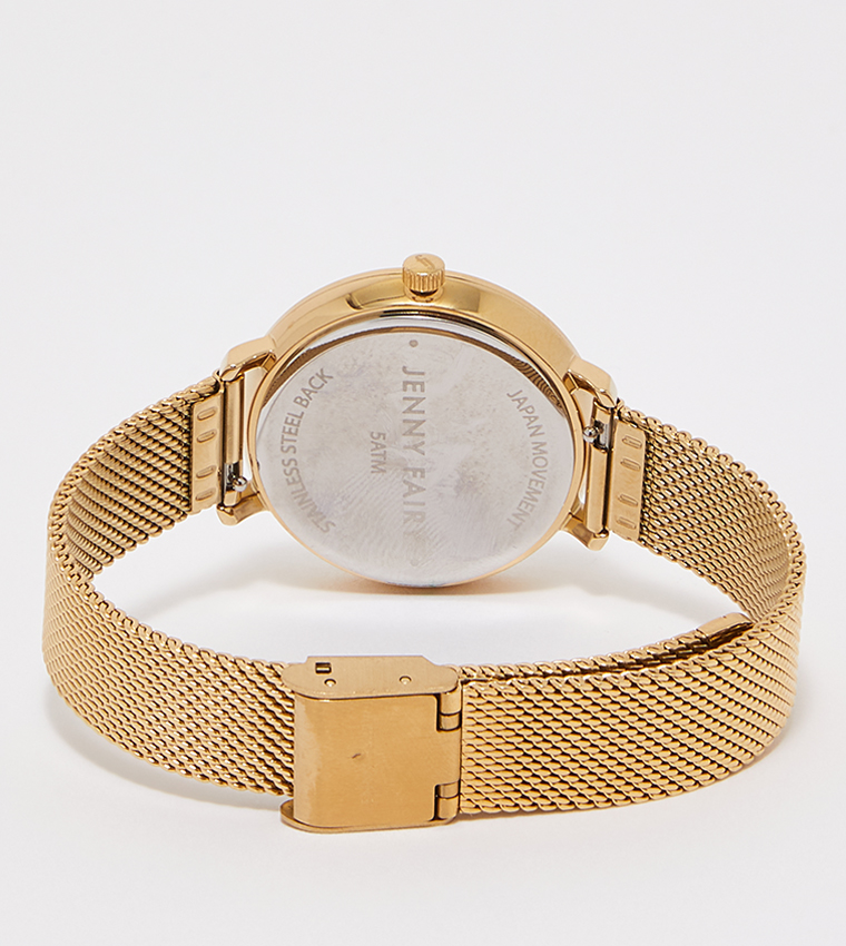 Buy Jenny Fairy CCC Stone Studded Analog Watch In Gold