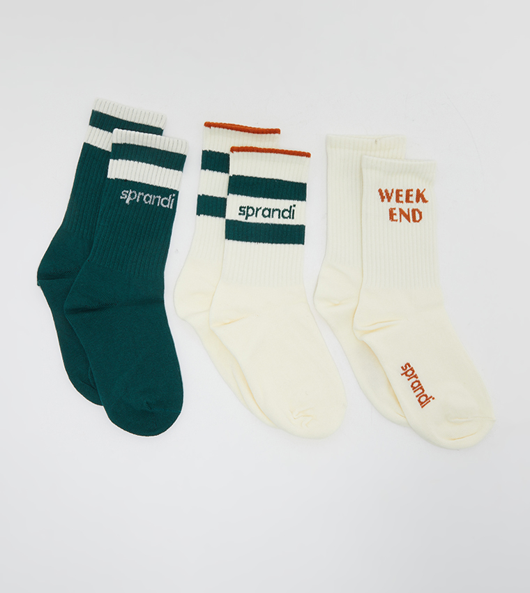 Pack of 3 Printed Socks