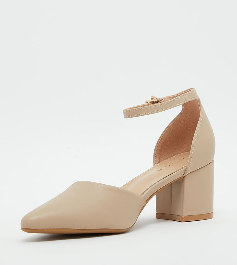 Buy Jenny Fairy CCC Block Heel Ankle Strap Pumps In Beige 6thStreet