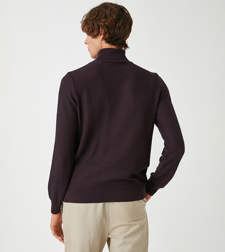 Patterned Turtleneck Sweater