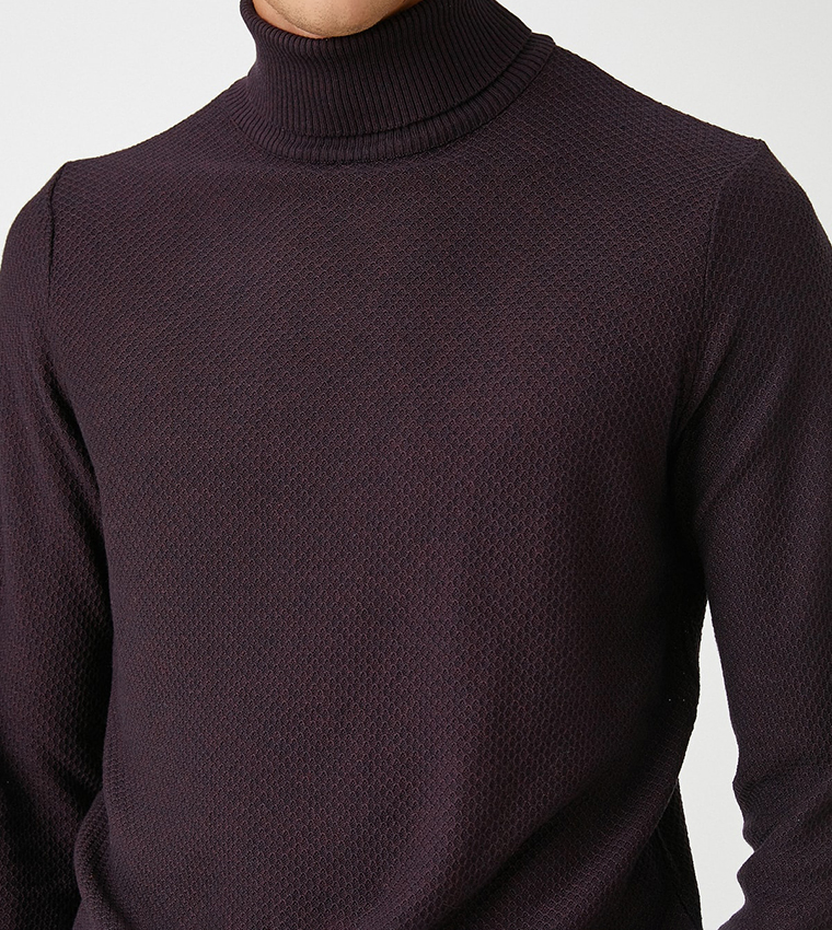 Patterned Turtleneck Sweater
