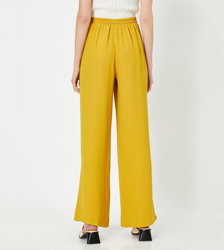 Mango yellow trousers best sale