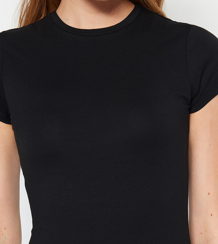 Short Sleeves Midi Knitted Dress
