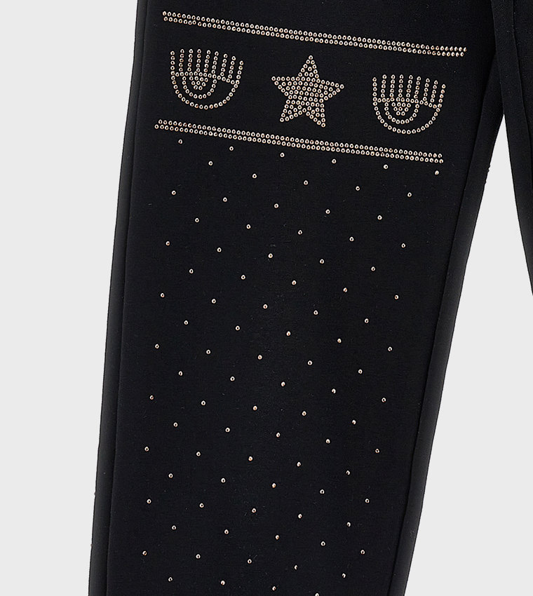 Embellished Elastic Waist Joggers
