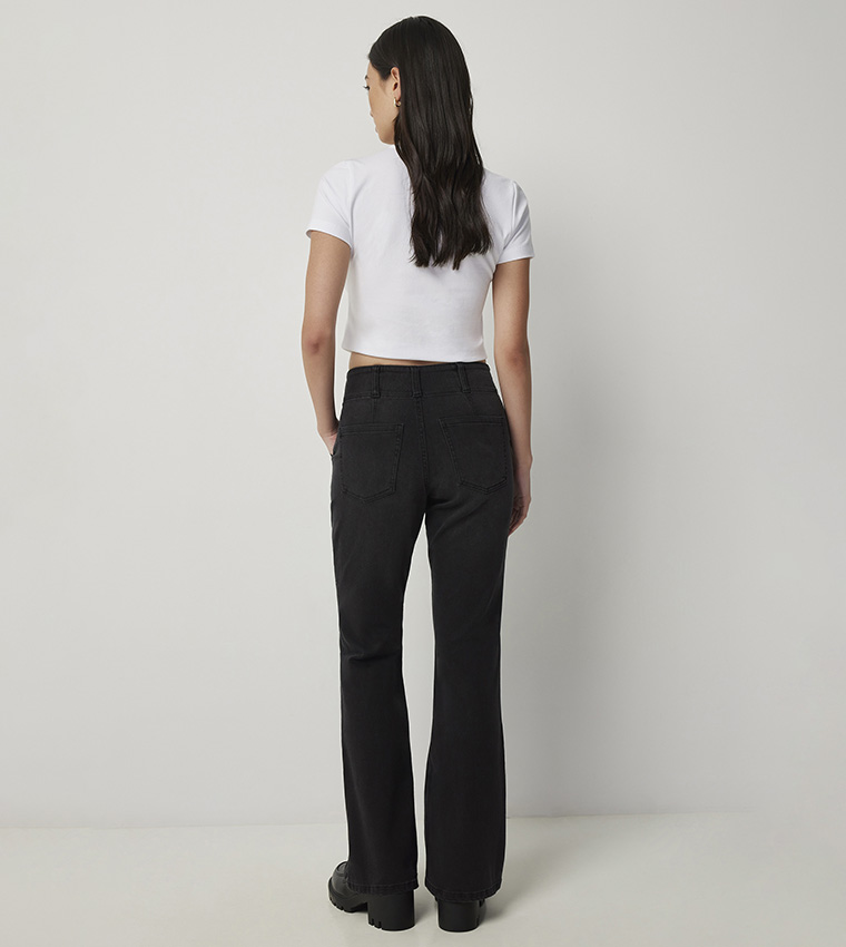 High Rise Flared Leg Jeans