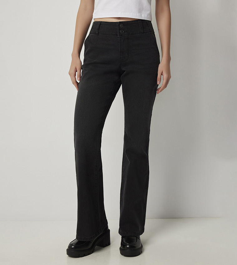 High Rise Flared Leg Jeans