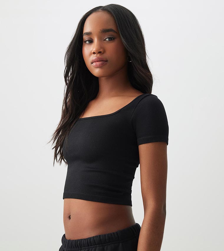 Seamless Square Neck Crop Top
