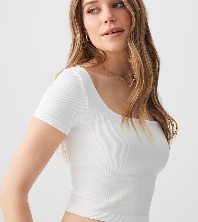 Seamless Square Neck Crop Top