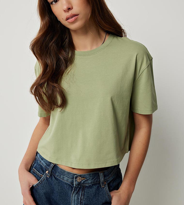 Solid Organic Cotton Crop T-Shirt