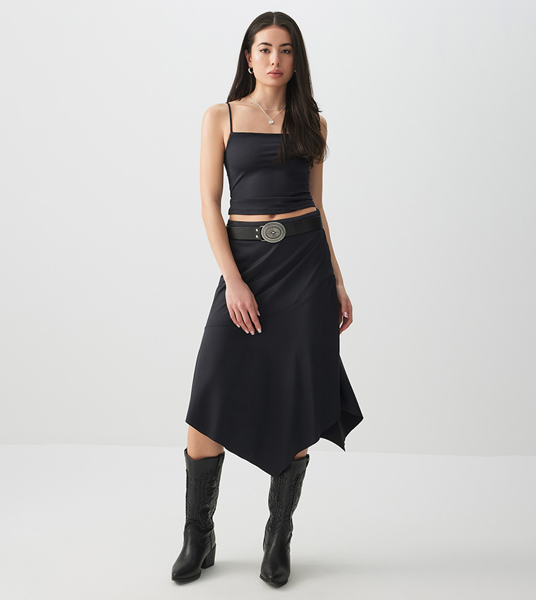 Solid Spaghetti Strap Crop Top