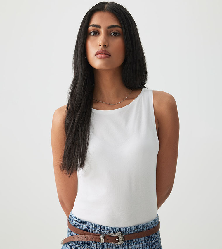 Solid Cropped Tank Top