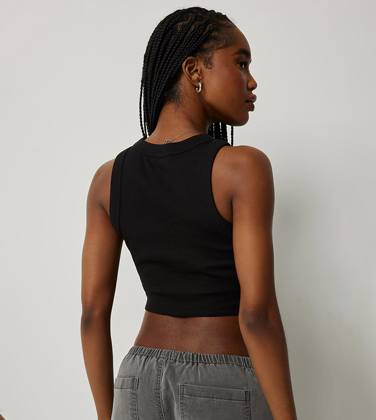 Ribbed Cropped Tank Top